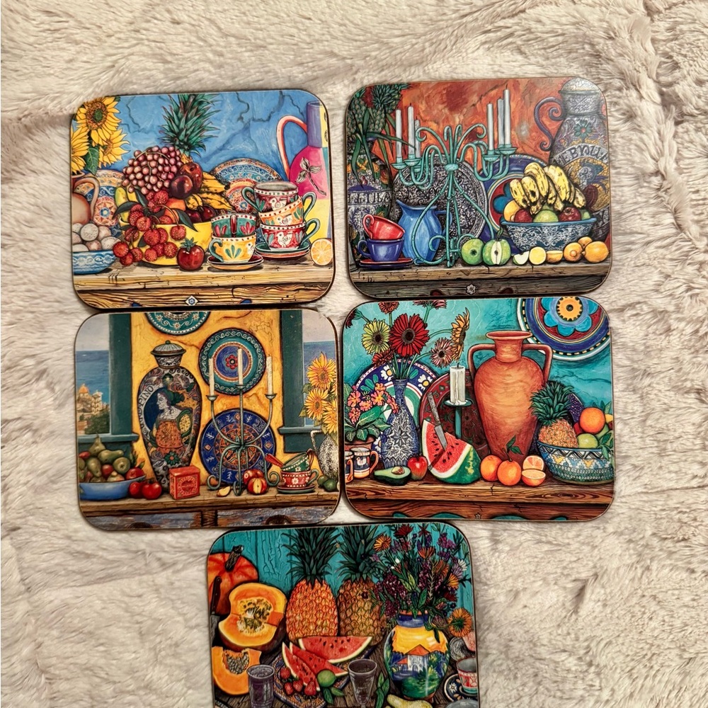 Colorful Art-Inspired Coaster Set